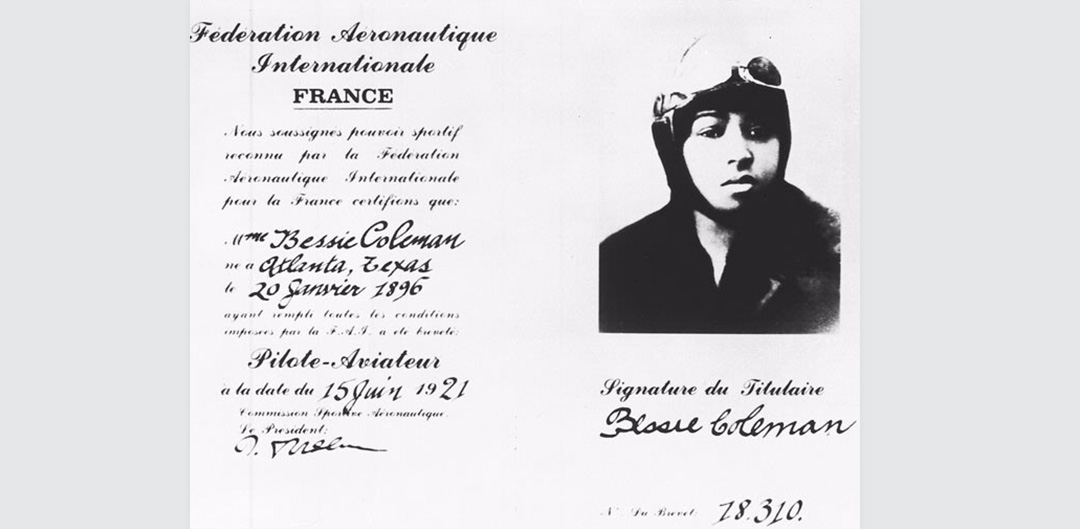 indkomst Vær sød at lade være Økonomi 100 years since FAI granted Bessie Coleman's pilot licence | World Air  Sports Federation